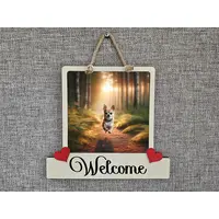 Chihuahua Welcome Sign Modern Design With Colourful Picture