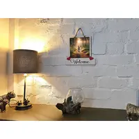 Chihuahua Welcome Sign Modern Design With Colourful Picture