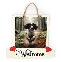 Cocker - Springer Spaniel Welcome Sign Modern Design With Colourful Picture