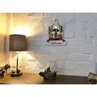 Cocker - Springer Spaniel Welcome Sign Modern Design With Colourful Picture