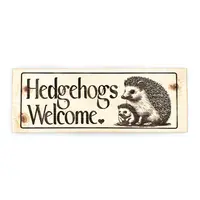 Hedgehogs Welcome Personalised Custom Solid Wooden Sign Outdoor Plaque
