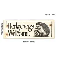 Hedgehogs Welcome Personalised Custom Solid Wooden Sign Outdoor Plaque
