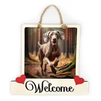 Weimaraner Welcome Sign Modern Design With Colourful Picture