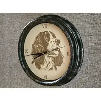 Wall Clock With Engraved Dog Image - Suitable For Outdoor Use