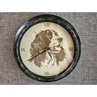 Wall Clock With Engraved Dog Image - Suitable For Outdoor Use