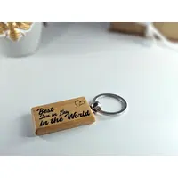 Best Son / Son in Law in the World wooden Keyring high quality engraved