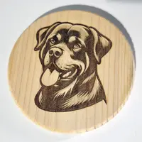 Rottweiler Wooden Coaster finished in Beeswax