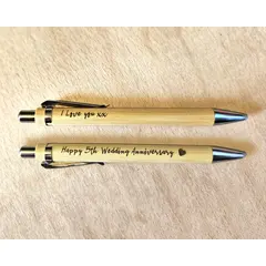 Solid Wood Personalised Pen Gift Set with Velvet Sleeve