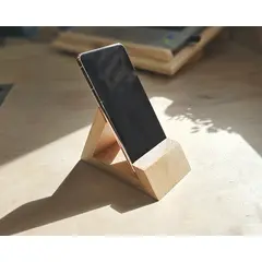 Handmade Solid Oak Phone Holder Triangle