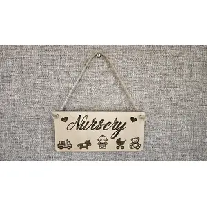 Childs Nursery Door Sign | Personalised Bedroom Door Or Wall Plaque | Baby and Toddler