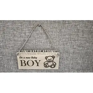 Congratulations on a Baby Boy Decorative sign