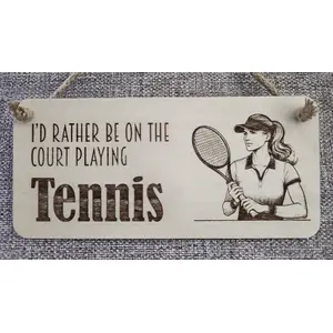 Female Tennis Player Decorative Sign | Plaque