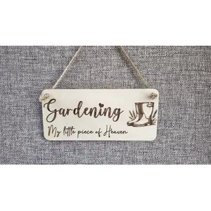 Decorative Gardening Sign | Plaque | Gardening is My Little Piece of Heaven