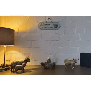 Highland Cow Welcome to our Home Decorative Sign | Plaque