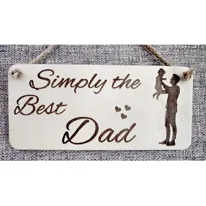 Simply the Best Dad with Child Decorative Sign | Plaque