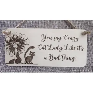Crazy Cat Lady Decorative Sign | Plaque