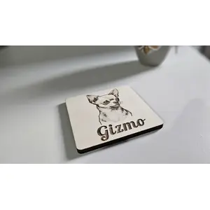 Chihuahua Decorative Square Wooden Coaster