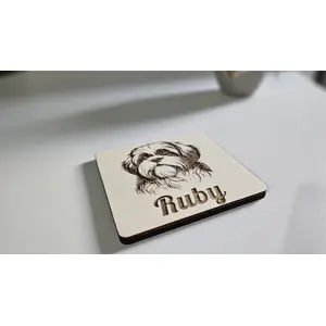 Shih Tzu Decorative Square Wooden Coaster