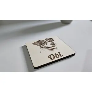 Jack Russell Decorative Square Wooden Coaster