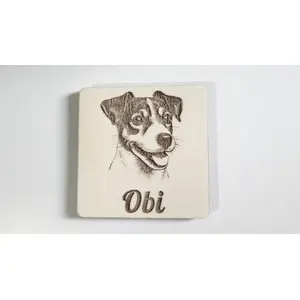 Jack Russell Decorative Square Wooden Coaster