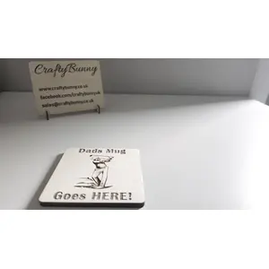 Dads Mug Goes HERE Wooden Coaster with Golf Theme