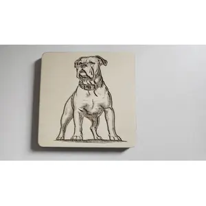 American Bulldog Decorative Wooden Coaster | Personalise Options