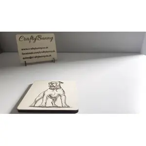 American Bulldog Decorative Wooden Coaster | Personalise Options