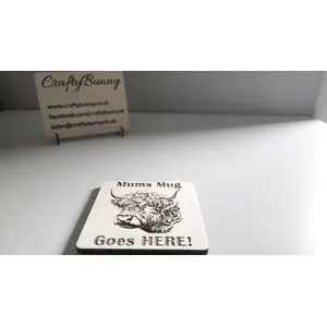 Highland Cow Themed Wooden Coaster | Mums Mug Goes Here