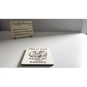 This is Gods Country Welsh Themed Wooden Coaster