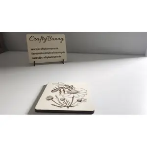 Bee On Flower | Decorative Wooden Coaster | Nature