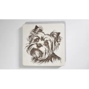 Yorkie Decorative Wooden Coaster | Personalise Options