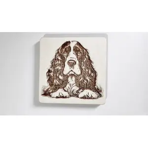 Cocker Spaniel Decorative Wooden Coaster | Personalise Options