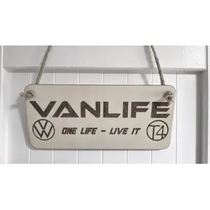 Vanlife Decorative Sign | Plaque with VW and T4 Logo