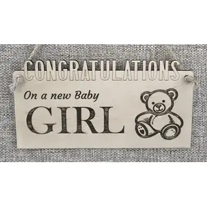 Congratulations on a Baby Girl Decorative Sign / Plaque