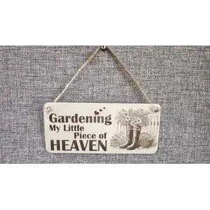 Decorative Gardening Sign | Plaque | Gardening is My Little Piece of Heaven