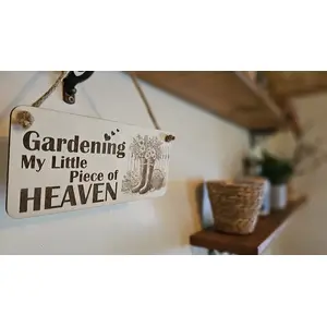 Decorative Gardening Sign | Plaque | Gardening is My Little Piece of Heaven