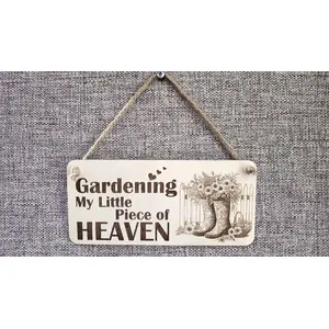 Decorative Gardening Sign | Plaque | Gardening is My Little Piece of Heaven