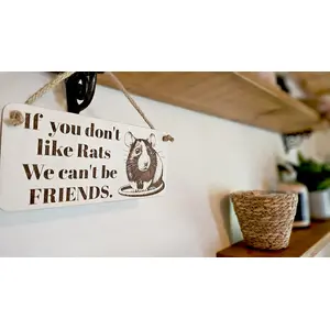 Rat Humorous Friends Quote on Decorative Sign | Plaque | With Cute Funny Saying