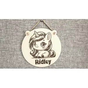 Unicorn Childrens Bedroom Name Sign | Personalised Gift For Your Baby