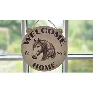 Welcome to our Home Horse Decorative Sign