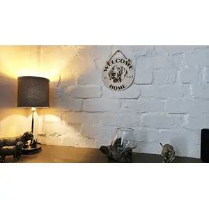 Welcome To Our Home Weimaraner Hanging Wall Door Porch Plaque / Sign