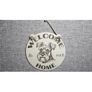 Schnauzer Welcome to our Home Decorative Sign Plaque
