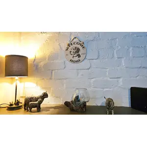 Welcome To Our Home Beagle Hanging Wall Door Porch Plaque / Sign