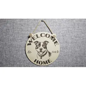 Staffy Welcome to our Home Decorative Sign | Plaque