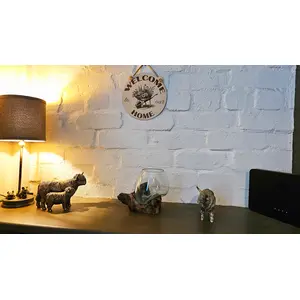 Gardening Theme Welcome to our Home Decorative Sign | Wheel Barrow And Flowers Plaque