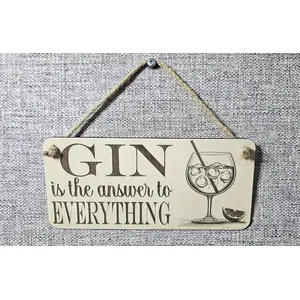 Gin Decorative Sign | Plaque The Answer to Everything
