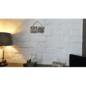 LIFE is better in the Garden Decorative Sign | Hanging Wooden Wall Plaque | Gardening Gift