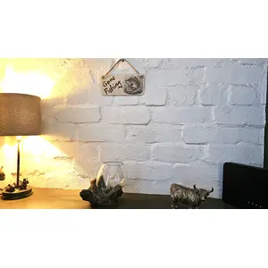 Gone Fishing Sign With Common Carp Image Wooden Decorative Plaque