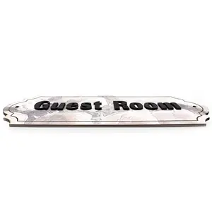 Guest Room Deluxe Decorative Decoupaged Door Sign With Raised Lettering Handmade