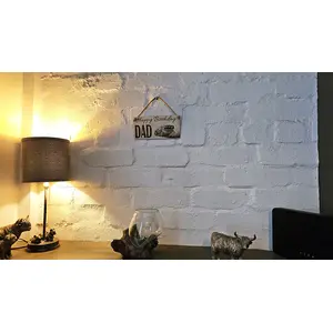 Happy Birthday Dad Sign Racing Rally Car Plaque Decorative Wooden Sign | Personalised